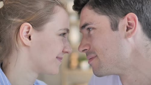 Affectionate Couple with Foreheads Touching