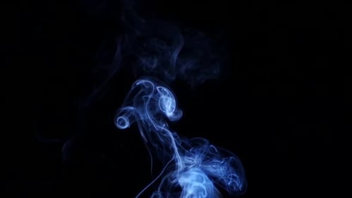 Blue Smoke on Black Background