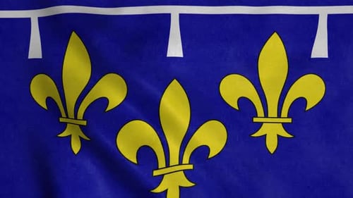 Royal Blue Fleur-de-lis Waving Flag Motion Background