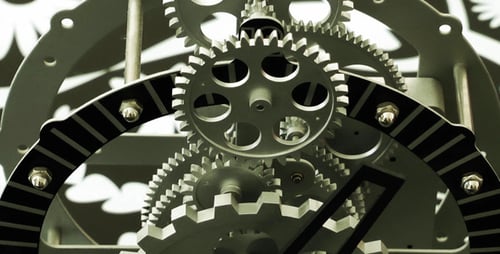 Close Up of Spinning Gears in Machine