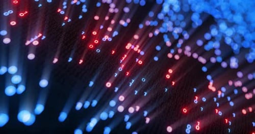 Hacking digital binary code matrix 01 background loop.