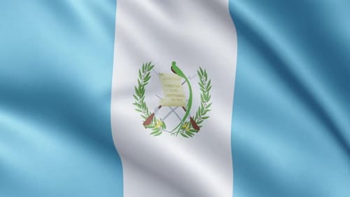 Realistic Guatemala National Flag Waving Loop