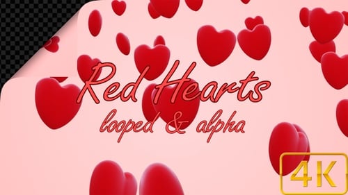 Falling Red Hearts Seamless Loop Background