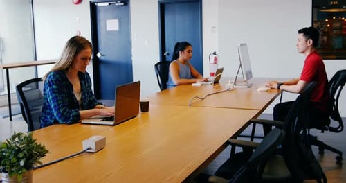 Business people working together in a modern office 4k
