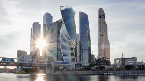 Moscow City Business Center Timelapse