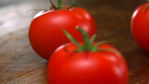 Fresh Tomatoes with Water Splashing on Them