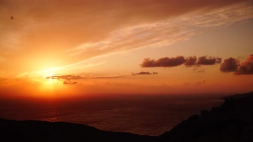 Sunset Over Sea. Timelapse
