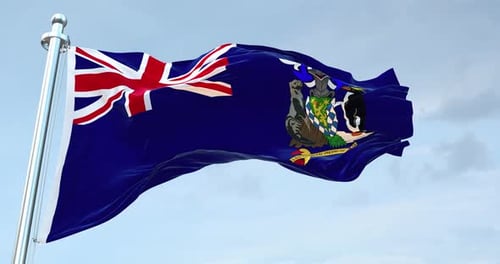 South Georgia And The South Sandwich Islands Flag Waving Loop 4 K