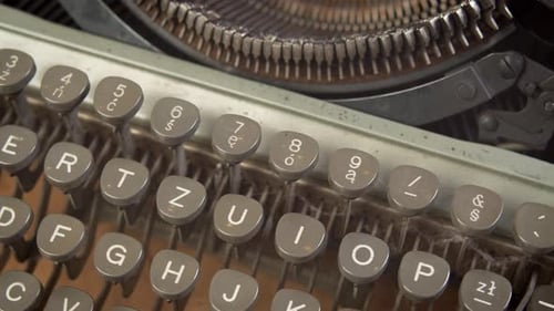 Antique Typewriter Keys in Extreme Close Up