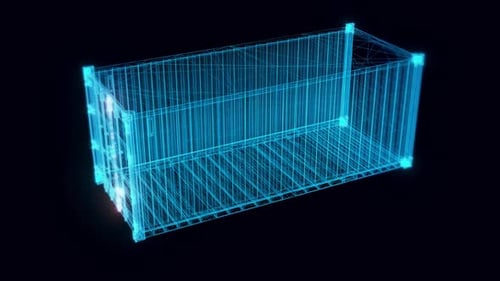 Shipping Container Hologram Rotating Hd