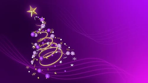 Christmas animation 4K on the purple background