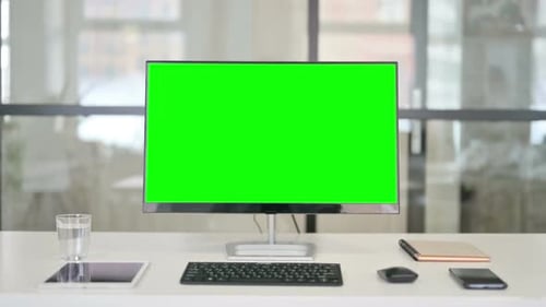 Escritorio con zoom de pantalla con tecla verde Chroma