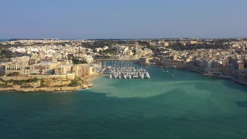 Aerial view of the city Valletta in Malta