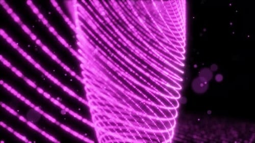 Dynamic Glowing Pink Particle Wave Abstract Motion Background