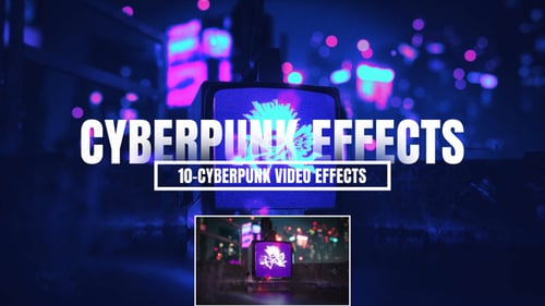 Cyberpunk Overlays Effect | MOGRT