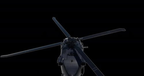 Realistic 3D Military Helicopter Flying Up Animation