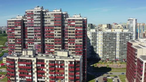 Beautiful Apartment Buildings in New District Against Sky