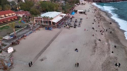 Beach Bar aerial view 4k