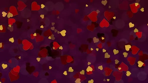 Falling Hearts Romantic Loop Background