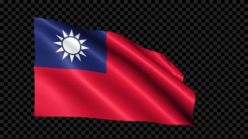 Waving Flag of Taiwan with Realistic Motion
