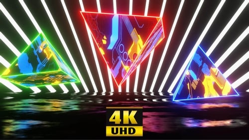 Abstrakte Pyramidenszene 4K