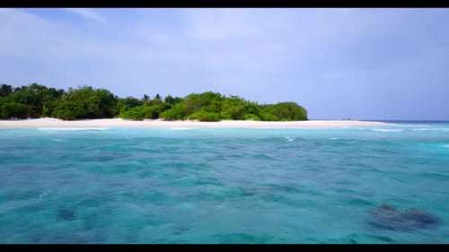 Aerial view panorama of beautiful coastline beach break by clear ocean with white sand background of
