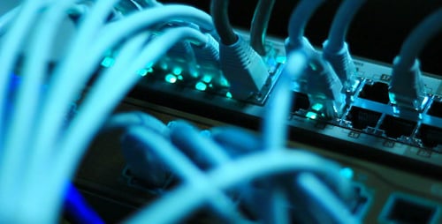 Data Server Network Connection Close Up