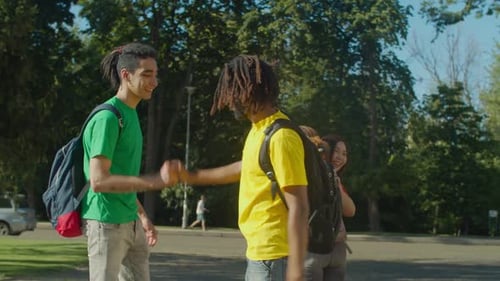 Diverse Univeristy Students Meeting at Campus