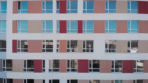 Aerial View. Typical Panel Development. Budget Apartments in Multi-storey Buildings with Multi