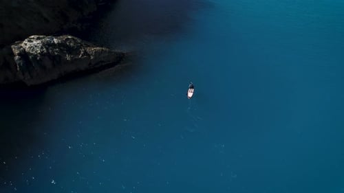 Stand Up Paddling In Mediterranean Sea