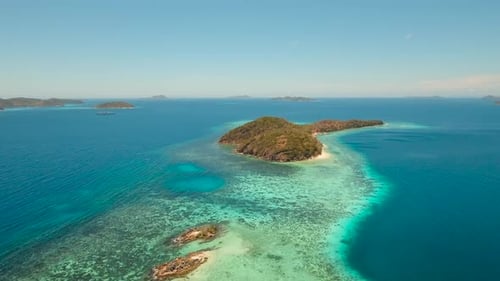 Tropical Island Paradise Aerial View