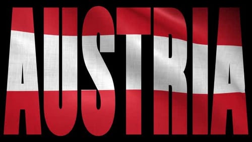 Waving Austria Flag Animated Text Title