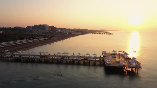 Romantic View of the Pier at Sunset.