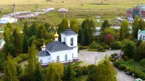 Panorama of Church Buildings Top View