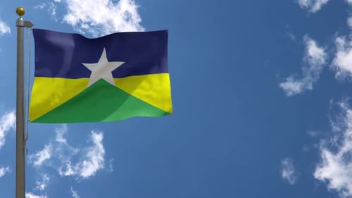 Drapeau de Rondonia (Brésil) sur mât