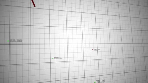 Animation of a red graph line on black grid on white background