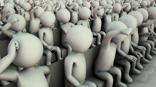 Side View Of Audience In Isolated White Background Fervently Applauding Hd