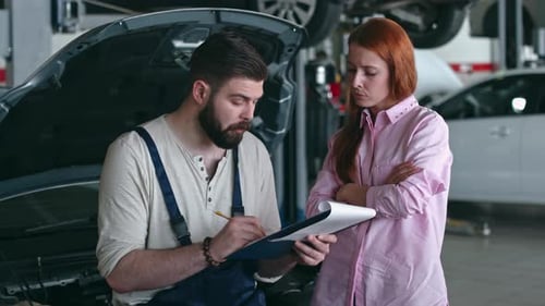 Mechanic Discussing Car Repairs With Customer