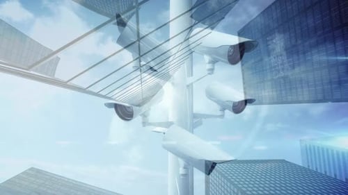 Modern Digital Security Camera Surveillance System Rotating