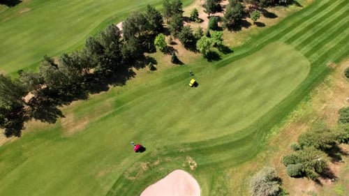 Top View of the Game on the Green Golf Course