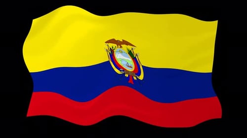 Waving Flag of Ecuador Looping Animation