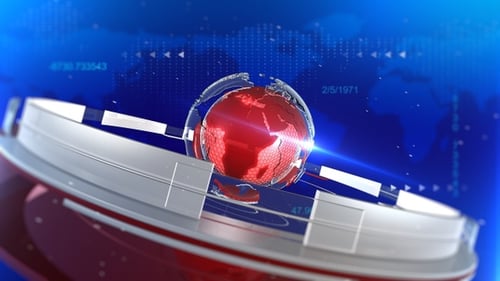 Futuristic 3D News Intro with Spinning Globe