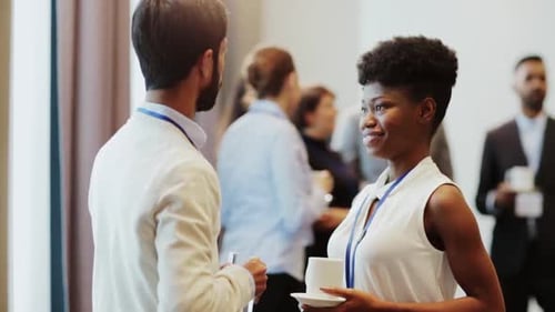 Adults Networking at an Elegant Corporate Event