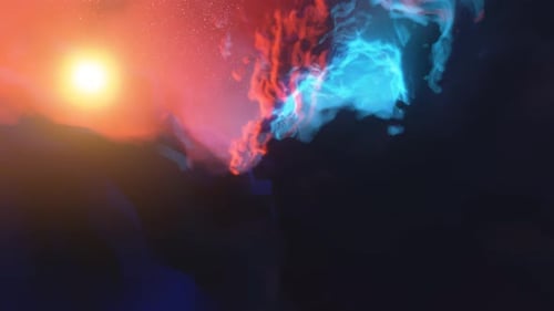 Abstract Space Nebula Animation with Glowing Stars