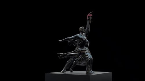 Sculpture soviétique d'ouvrier et de fermier