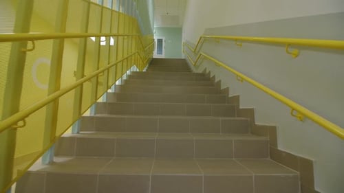 Empty Staircase in School Building