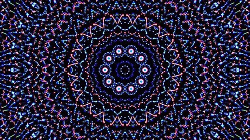 Abstract Symmetrical Glowing Kaleidoscope Pattern