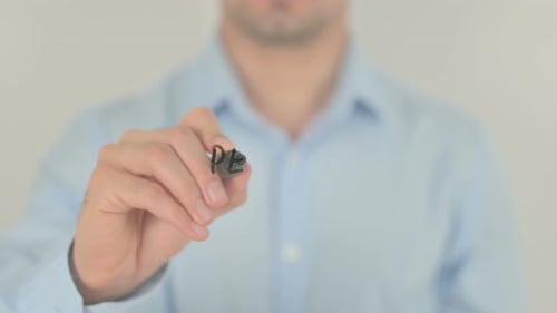 Man Writes Personal Growth on Glass