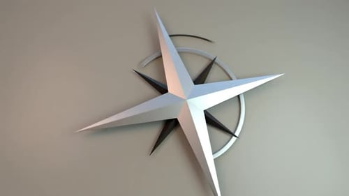 Animated 3D Compass Rose