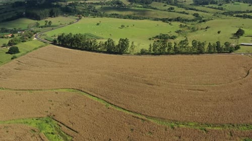 Rural landscape aerial view. Nature scenery